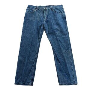 Wrangler Men Jeans Size 38x30 Blue Denim Classic Straight Leg Casual 100% Cotton
